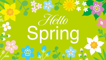 Round frame of Colorful Wildflowers, including words 