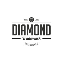 Diamond Logo Concept. Retro Vintage Insignia, Logotype, Label or Badge Vector design element, business sign template. - Vector - 244643497
