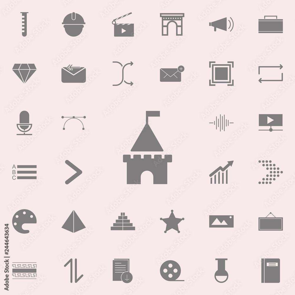 Aufkleber flag castle icon. web icons universal set for web and mobile