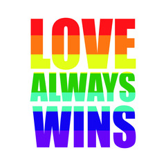 love always win gay pride flag colorful rainbow lgbt poster