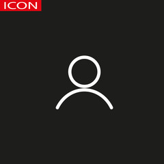 thin line user icon on white background