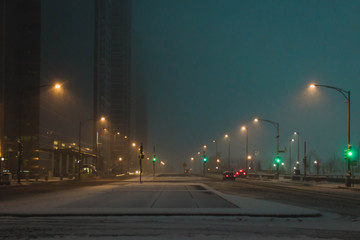 street covered in snow