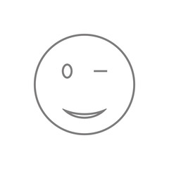 Wink Smiley icon. Element of cyber security for mobile concept and web apps icon. Thin line icon for website design and development, app development