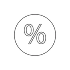 Percentage in circle icon. Element of cyber security for mobile concept and web apps icon. Thin line icon for website design and development, app development