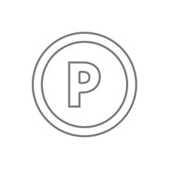 Parking icon. Element of cyber security for mobile concept and web apps icon. Thin line icon for website design and development, app development