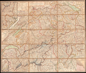 1834, Keller Pocket Map of Switzerland