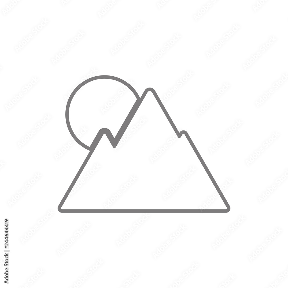 Poster mountains sun icon. element of cyber security for mobile concept and web apps icon. thin line icon f