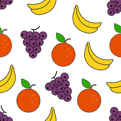 fruits fresh wallpaper art cute funny colorful vector illustration concept outline