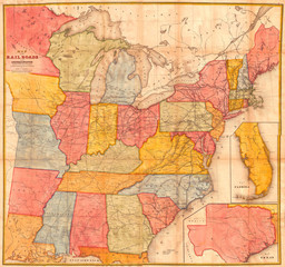 1852, Andrews Railroad Map of the United States