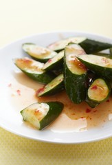 Delicious Chinese cuisine, sour and sweet juice cucumber