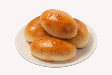 fried pies on a plate on an isolated background