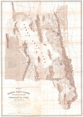 1852, Stansbury Map of Utah and the Great Salt Lake
