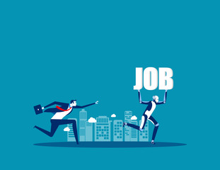 Robot take up the Job. Concept business vector, Technology, Robot, Artificial Intelligence.
