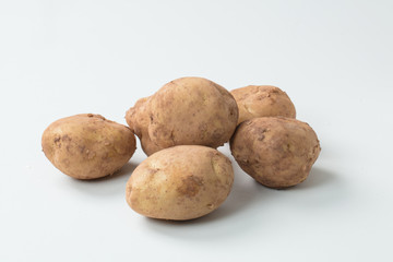 白背景にじゃがいもの集合