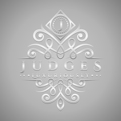 Letter J Logo - Classic & Luxurious Silver Embossed Style Logo
