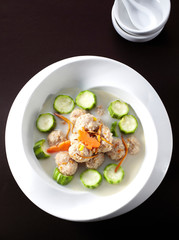 Delicious Chinese cuisine, Meatball Loofah Soup