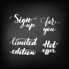 Inscription handwritten set for online