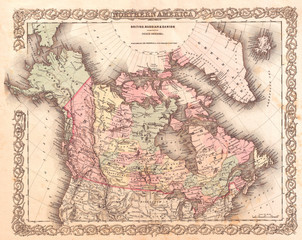 1855, Colton Map of British North America or Canada