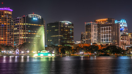 Fototapeta na wymiar Downtown Orlando Florida at Night