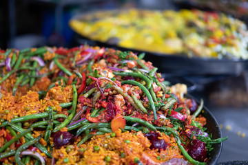 paella at a festival food stall