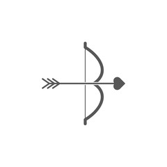 Bow and Arrow, Heart, Cupid icon. Simple glyph, flat vector of valentines day, love icons for UI and UX, website or mobile application