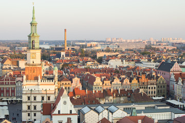 Obraz premium Poznan, Poland - October 12, 2018: View on town hall and other buildings in polish city Poznan