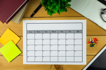 Calendar plan Doing business or activities  monthly.