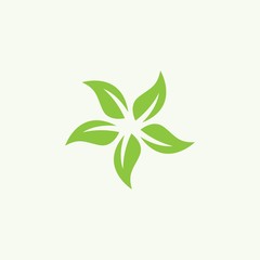 Green Leaf Organic Logo Vector Template