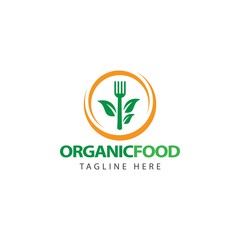 Green Leaf Organic Logo Vector Template