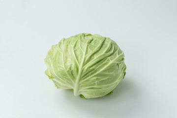 白背景に丸ごとキャベツ単体