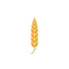 Wheat Leaf Organic Logo Vector Template