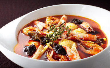 Delicious Chinese food, Spicy Seafood

