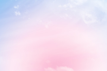 Sun and cloud background with a pastel colored

