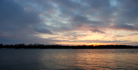 Evening on the Irtysh River, Omsk region, Siberia, Russia