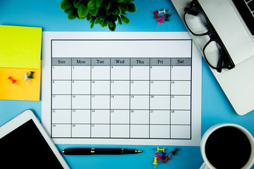 Calendar plan Doing business or activities  monthly.