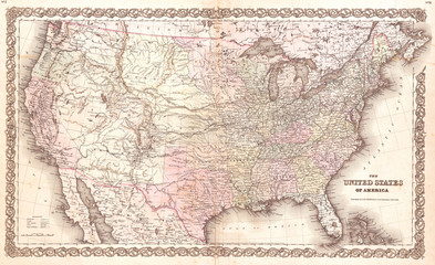 1855, Colton Map of the United States