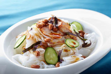 Delicious Chinese food, sweet and sour rice noodles