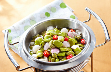 Delicious Chinese food, boiled broad beans

