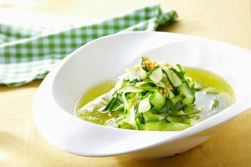Delicious Chinese food, cucumber vegetable soup


