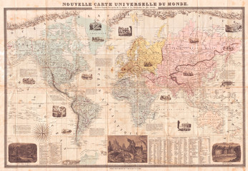 1859, Delamarche Case Map of the World