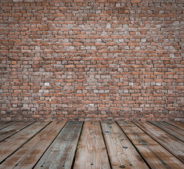old room with brick wall