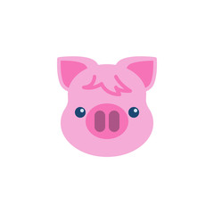 Piggy Face Without Mouth Emoji flat icon, vector sign, colorful pictogram isolated on white. Pink pig head emoticon, new year symbol, logo illustration. Flat style design
