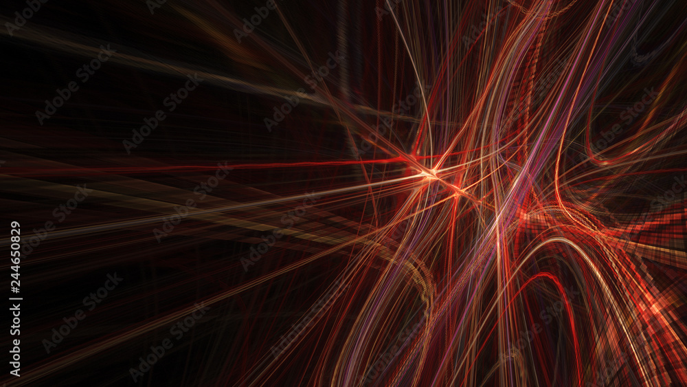 Poster abstract digital art background. dynamic 3d composition of curves ands grids. detailed fractal graph
