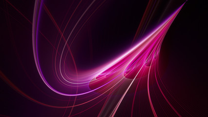 Abstract red background element on black. Fractal graphics. Three-dimensional composition of glowing lines and mption blur traces. Movement and innovation concept.