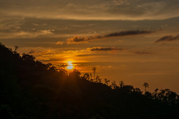 sunset on the mountain of northern Thailand
