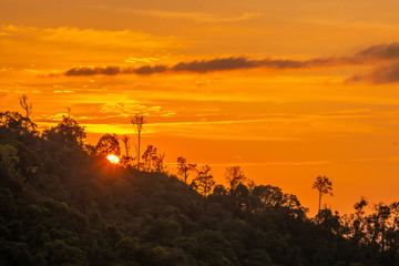 sunset on the mountain of northern Thailand