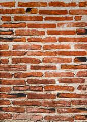 Brick wall or brickwork texture background. its decayed with age.