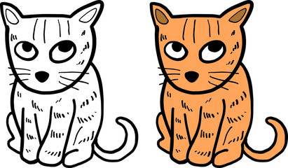 Hand drawn Cat cartoon character