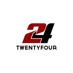 24 number template logo design inspiration - obrazy, fototapety, plakaty