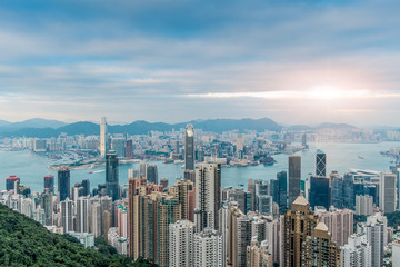Hong Kong cityscape skyline : View from Victoria Peak , Hong Kong